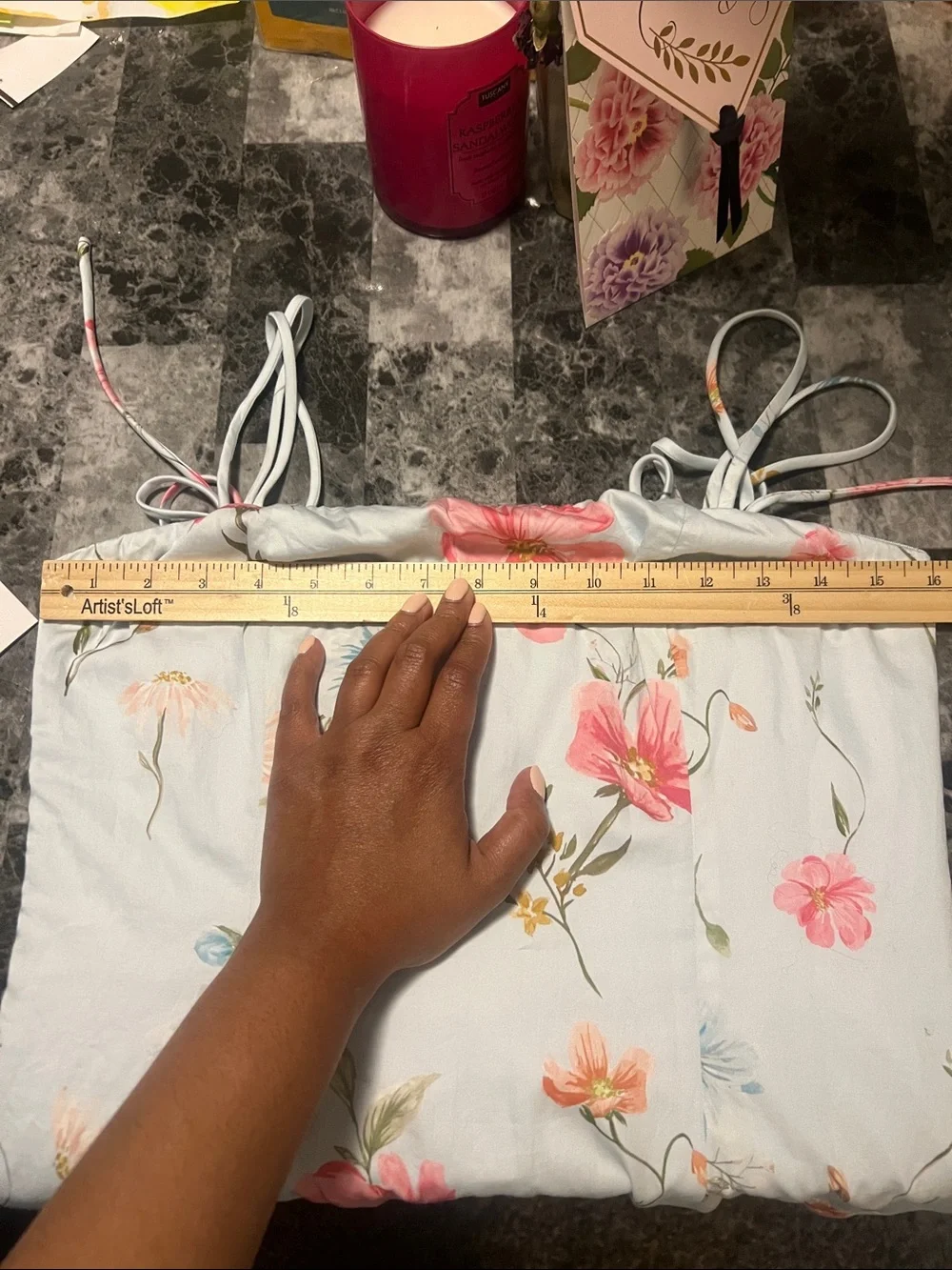 Petal & Pup Light Blue Floral Maxi Dress with Pink Blooms Size 8 NWT - Picture 14 of 15